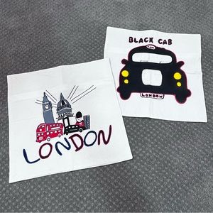 🆕 Set of 2 Embroidered 16” London Pillow Covers